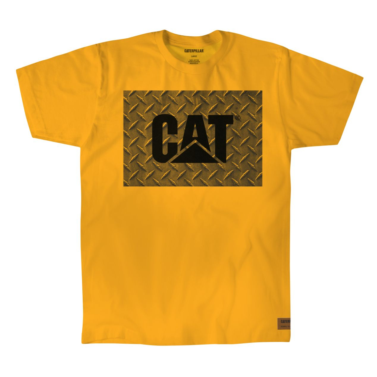 Caterpillar Work Diamond Plate Philippines - Mens T-Shirts - Yellow 68519AOMZ